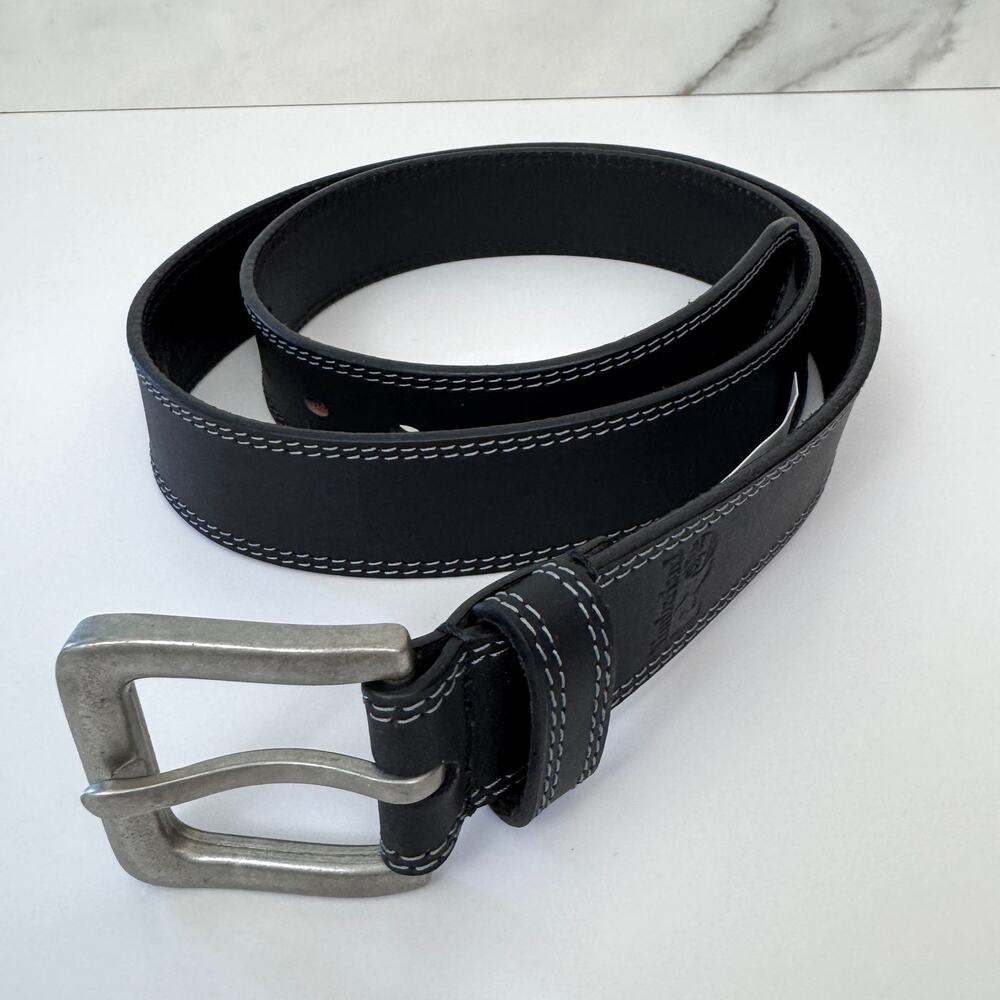 Timberland PRO Men Genuine Full Grain Leather Belt Size 40 Classic Minimal Brown